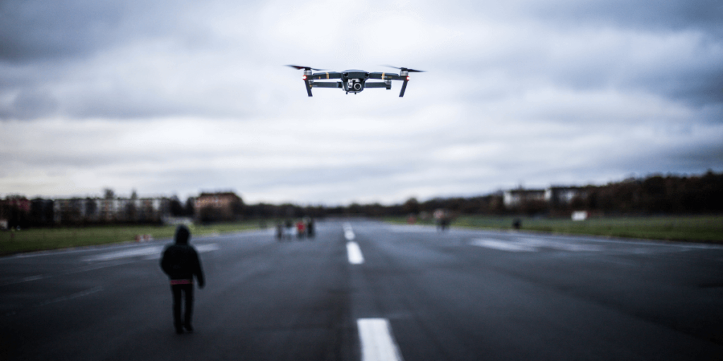 Drone flying in the sky