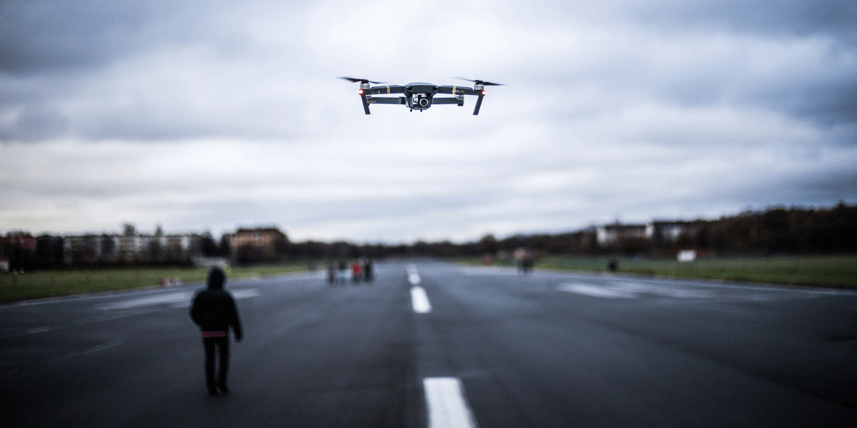 Drone flying in the sky