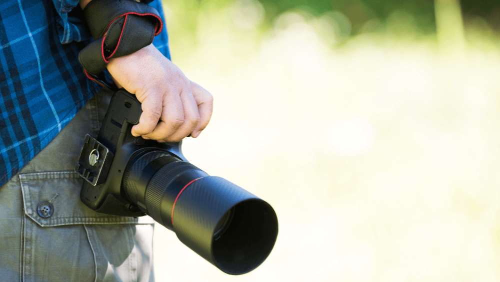 A camera in the hands