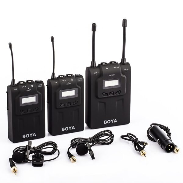 BOYA BY-WM8 UHF Dual-Channel Wireless Lavalier Microphone